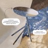Столик приставной sustainable collection, D38 см, серо-голубой/черный