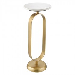 Столик приставной svein, D25,5 см, мрамор/золотой