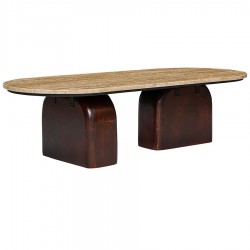 Столик журнальный torhill, 120х50 см, бежевый/орех