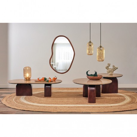 Столик кофейный torhill, D80 см, бежевый/орех