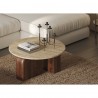 Столик кофейный torhill, D80 см, бежевый/орех