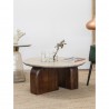 Столик кофейный torhill, D80 см, бежевый/орех