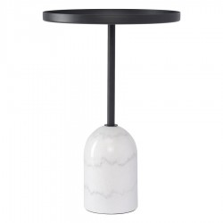 Столик кофейный lars, D40 см, черный/белый