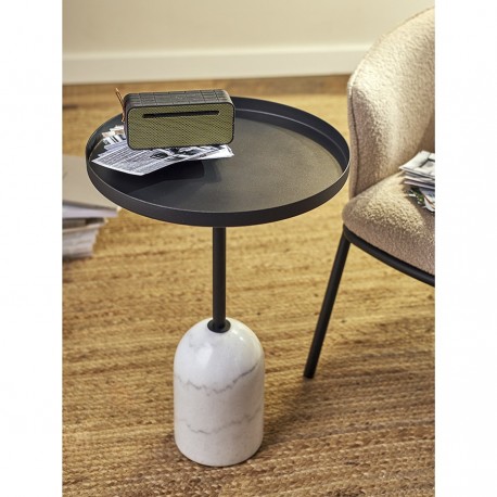 Столик кофейный lars, D40 см, черный/белый