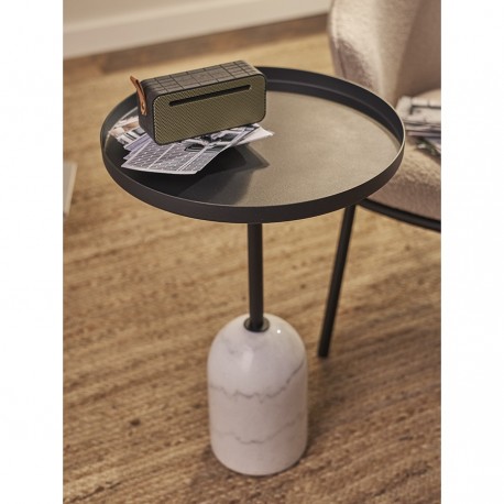 Столик кофейный lars, D40 см, черный/белый