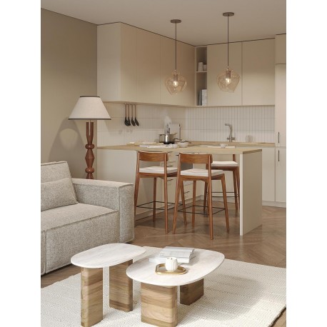 Столик кофейный torhill, 75х52 см, бежевый/мрамор