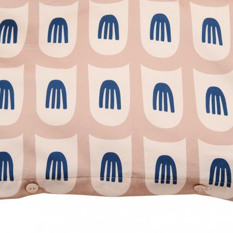 Комплект постельного белья двуспальный из сатина бежево-розового цвета с принтом blossom time из коллекции cuts&pieces