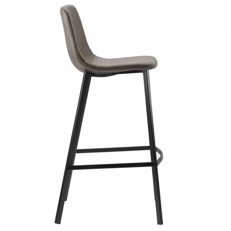 Стул барный hugh, экокожа, серо-коричневый