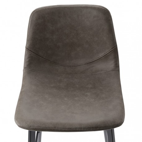 Стул барный hugh, экокожа, серо-коричневый
