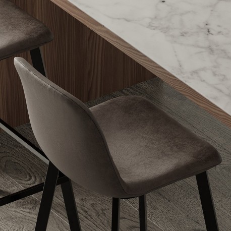 Стул барный hugh, экокожа, серо-коричневый