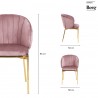 Стул coral, велюр, пыльная роза