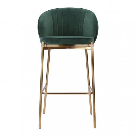 Стул барный coral, велюр, темно-зеленый