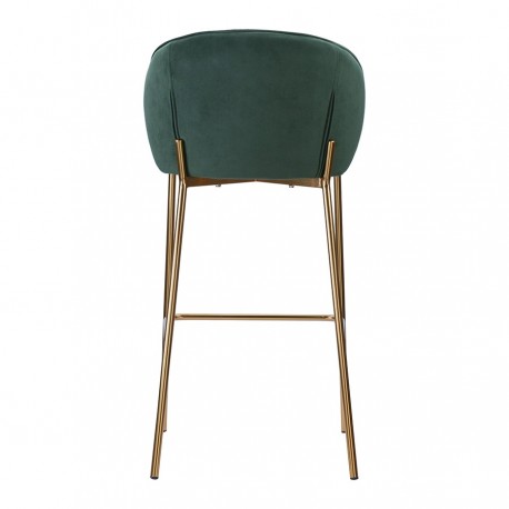 Стул барный coral, велюр, темно-зеленый