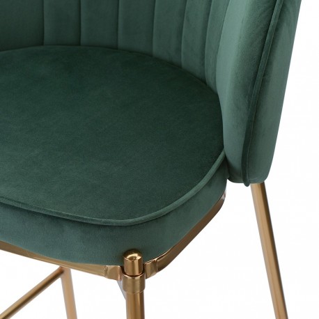 Стул барный coral, велюр, темно-зеленый