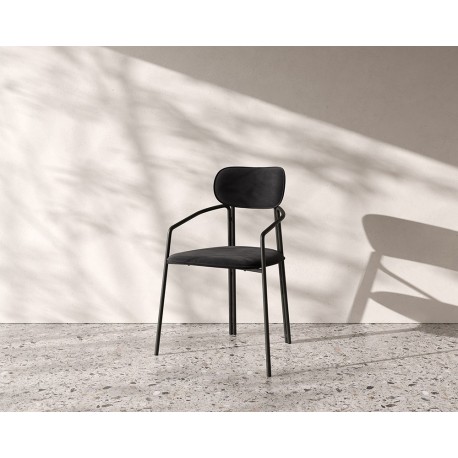 Стул ror, round, велюр, черный/черный