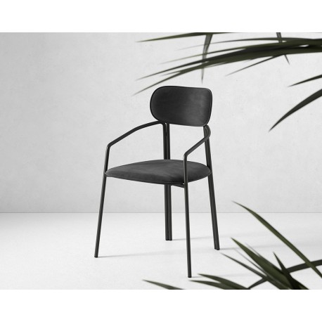 Стул ror, round, велюр, черный/черный