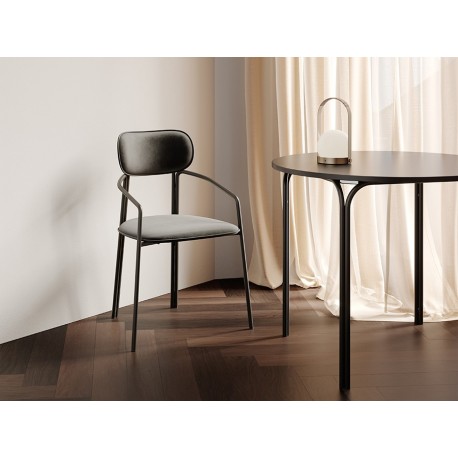 Стул ror, round, велюр, черный/черный