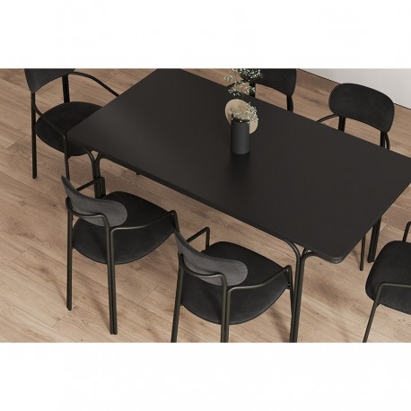 Стул ror, round, велюр, черный/черный