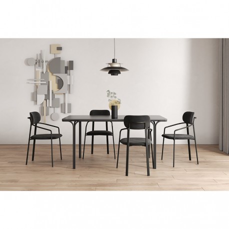 Стул ror, round, велюр, черный/черный