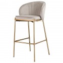 Стул барный coral, велюр, серо-бежевый