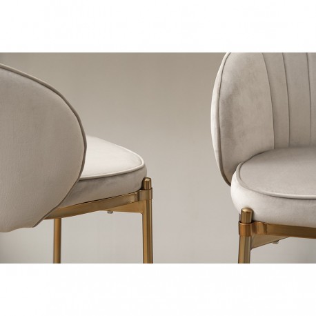 Стул барный coral, велюр, серо-бежевый