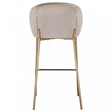 Стул барный coral, велюр, серо-бежевый