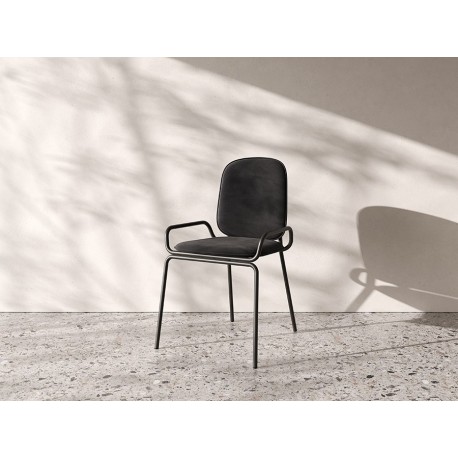 Стул ror, double frame, велюр, черный /черный