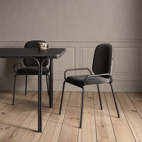 Стул ror, double frame, велюр, черный /черный