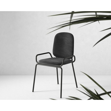 Стул ror, double frame, велюр, черный /черный