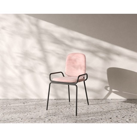 Стул ror, double frame, велюр, черный/розовый