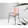 Стул ror, double frame, велюр, черный/розовый