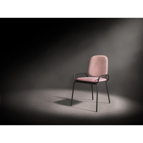 Стул ror, double frame, велюр, черный/розовый