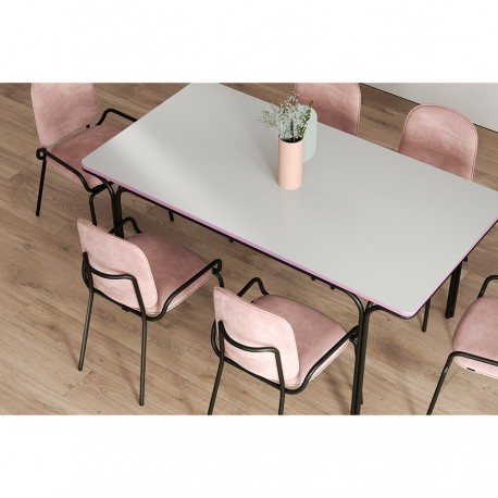 Стул ror, double frame, велюр, черный/розовый