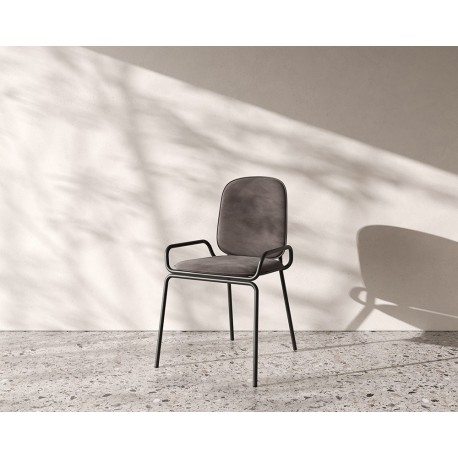 Стул ror, double frame, велюр, черный/серый