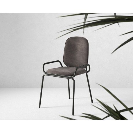 Стул ror, double frame, велюр, черный/серый