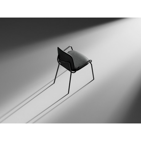 Стул ror, double frame, велюр, черный/серый