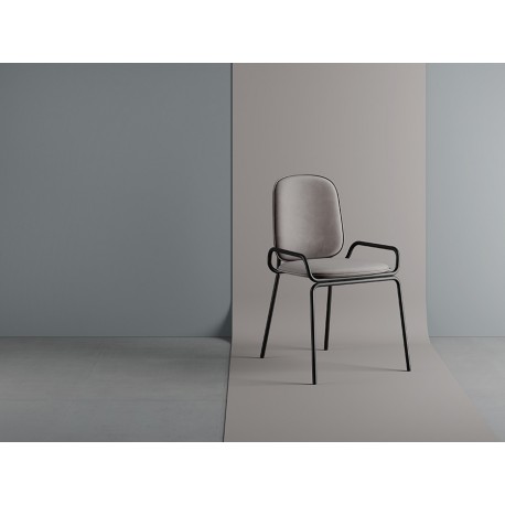 Стул ror, double frame, велюр, черный/серый