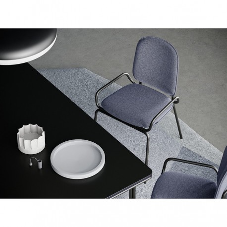 Стул ror, double frame, велюр, черный/серый