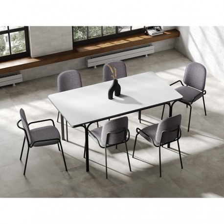 Стул ror, double frame, велюр, черный/серый