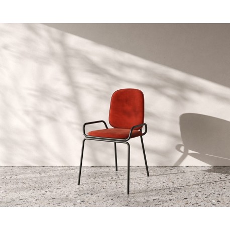 Стул ror, double frame, велюр, черный/темно-красный