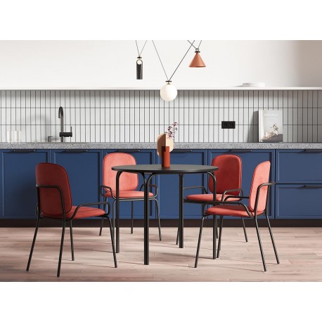 Стул ror, double frame, велюр, черный/темно-красный