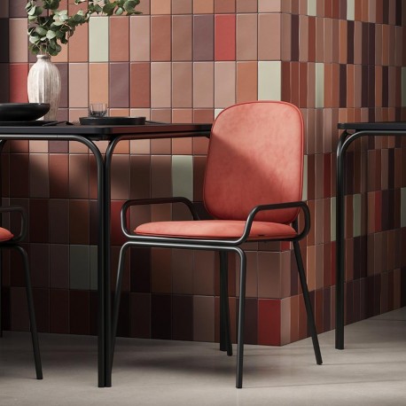 Стул ror, double frame, велюр, черный/темно-красный