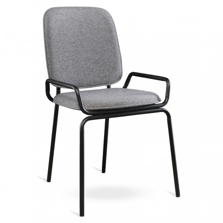 Стул ror, double frame, рогожка, черный /серый