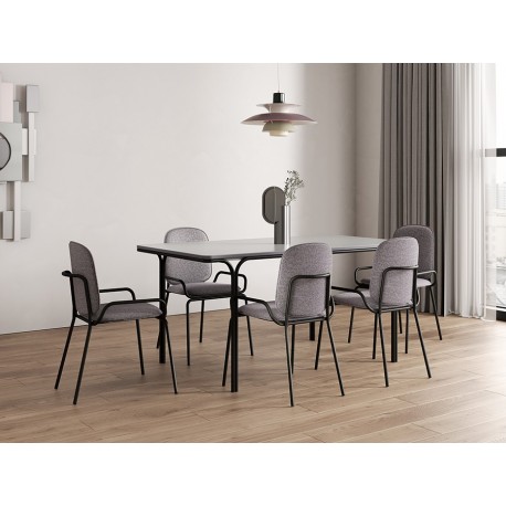 Стул ror, double frame, рогожка, черный /серый