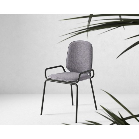 Стул ror, double frame, рогожка, черный /серый