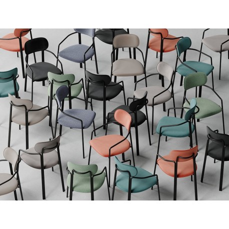 Стул ror, round, велюр, черный/бежевый