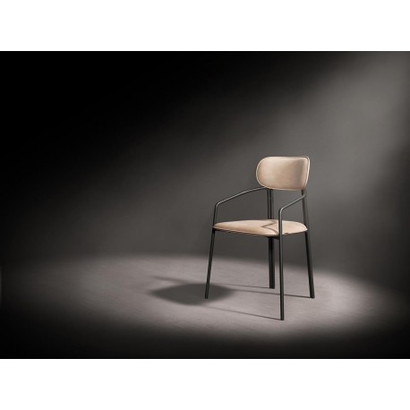 Стул ror, round, велюр, черный/бежевый