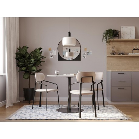 Стул ror, round, велюр, черный/бежевый