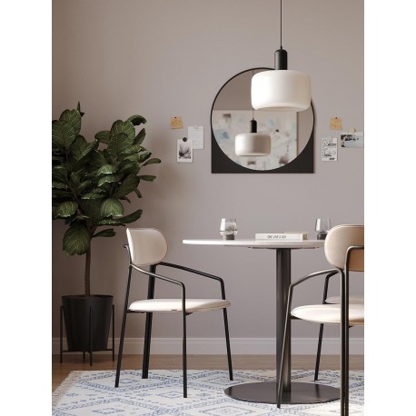 Стул ror, round, велюр, черный/бежевый