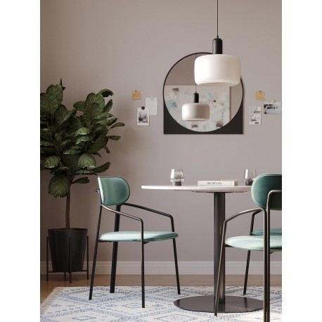 Стул ror, round, велюр, черный/зеленый